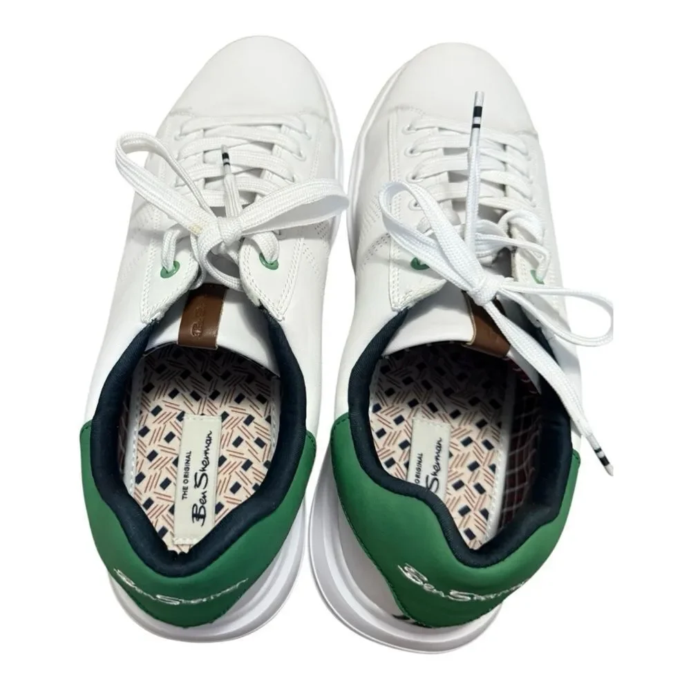 NEW BEN SHERMAN Hardie Low Top white green size 12 men’s